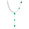 Sarcelle | Argent | Suspension double cascade de verre Firefly